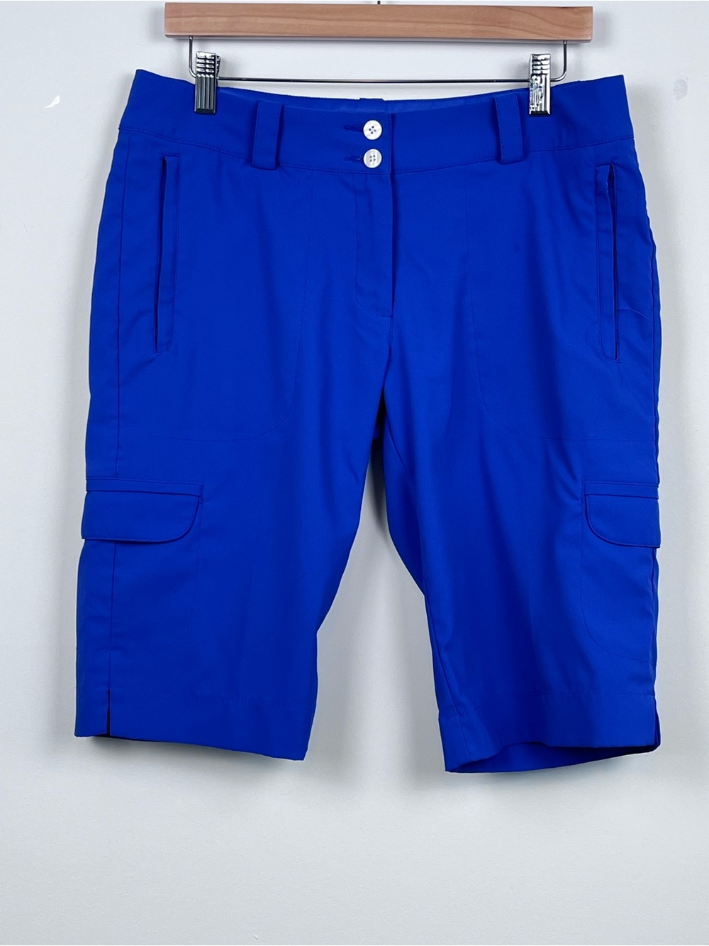 Nike Golf Women's Dri-Fit Tour Performance Blue Cargo Shorts 377150 Size 6; Golf